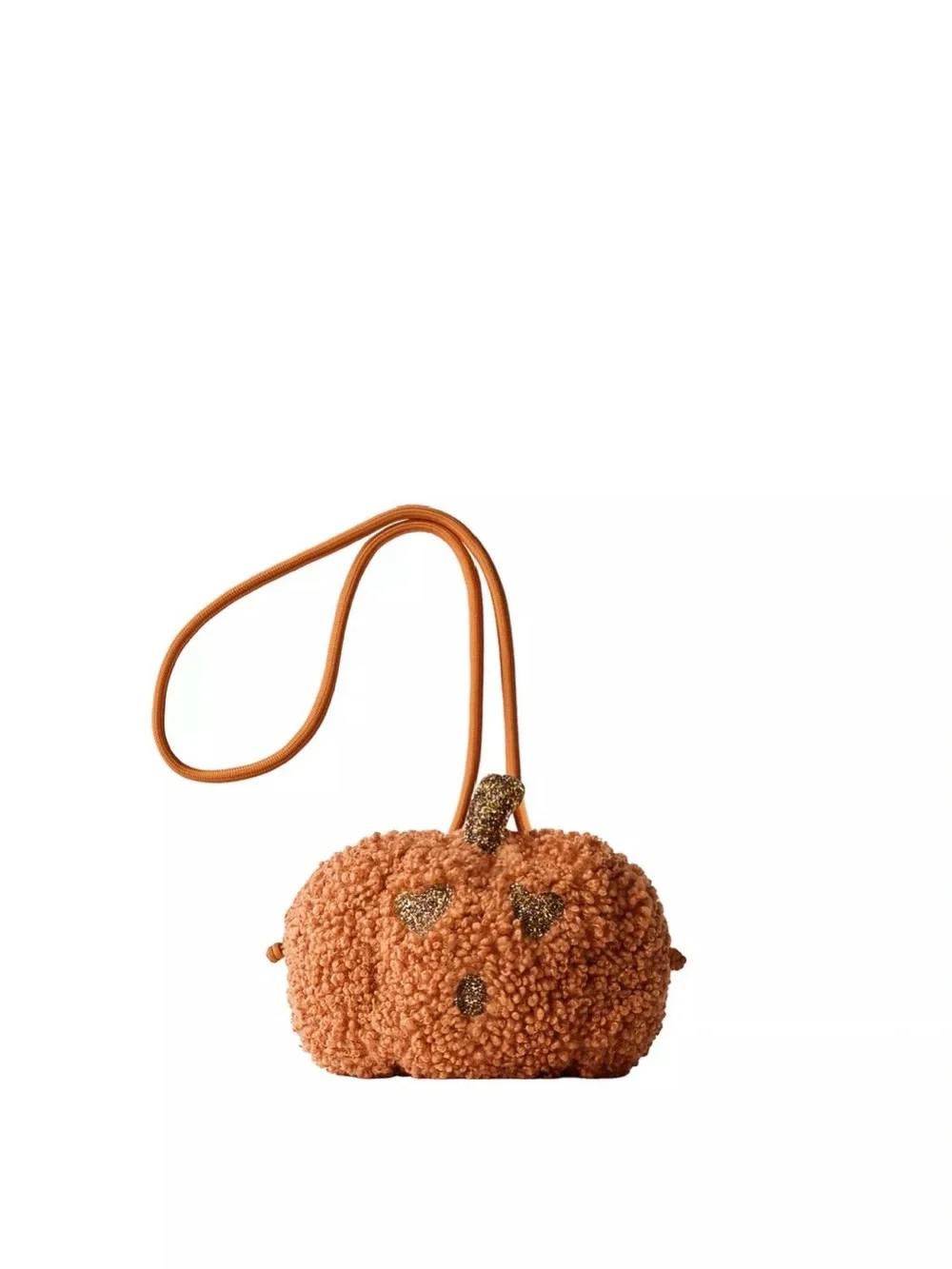 New With Tags! Zara Kids Fleece Pumpkin Jack-o-Lantern Bag Halloween Purse